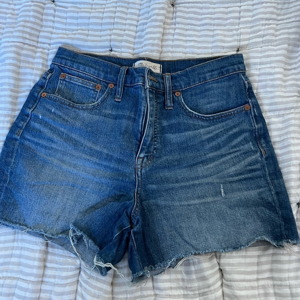 Madewell raw hem denim shorts